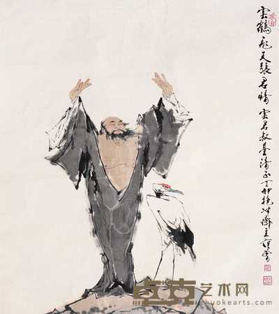 范曾 1987年作 云鹤飞天 镜心 107×95cm
